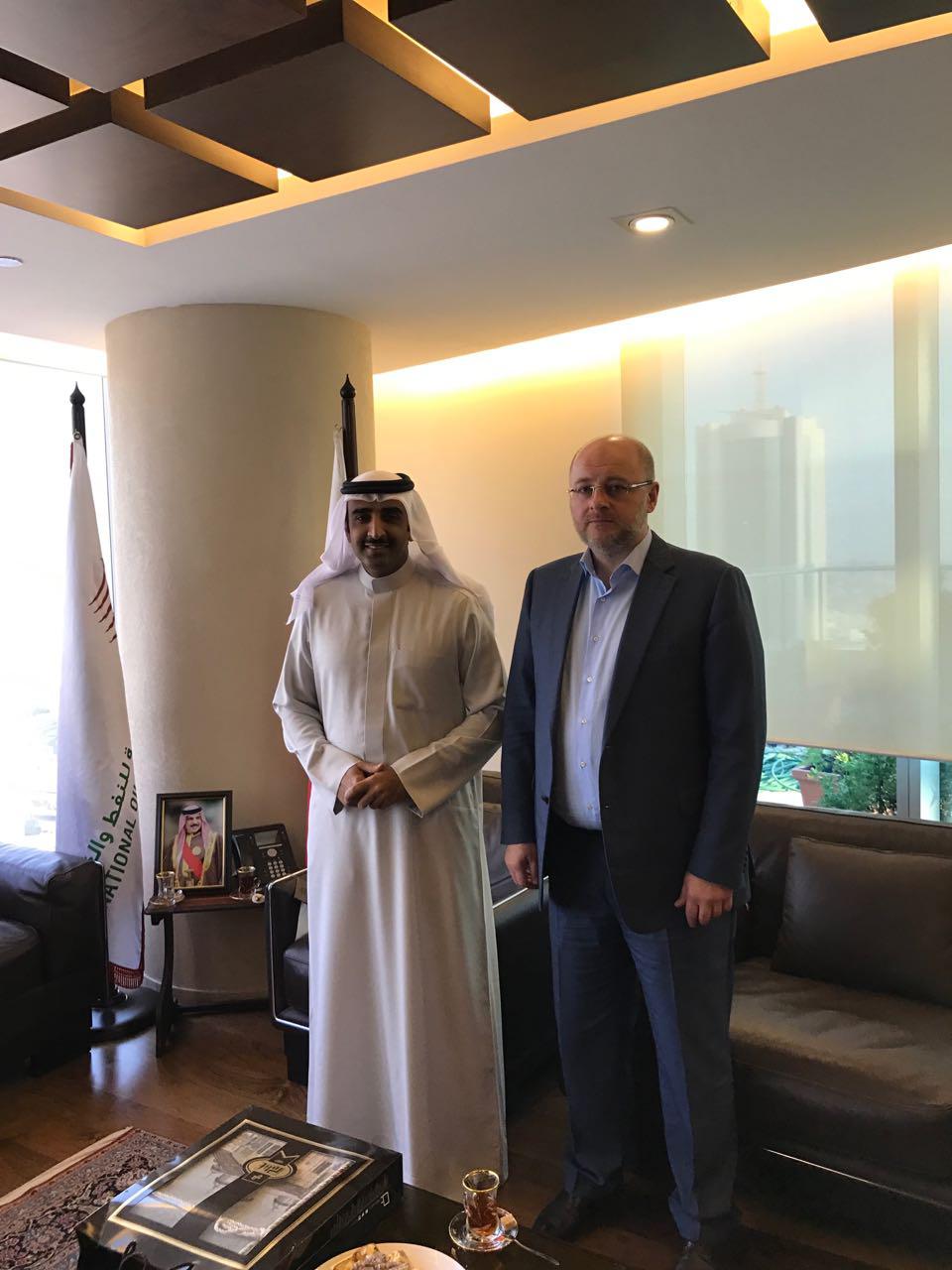 Meeting between the founder of NNIAT Ruslan Tokaev and the Minister of Oil His Excellency Sheikh Mohammed bin Khalifa Al Khalif