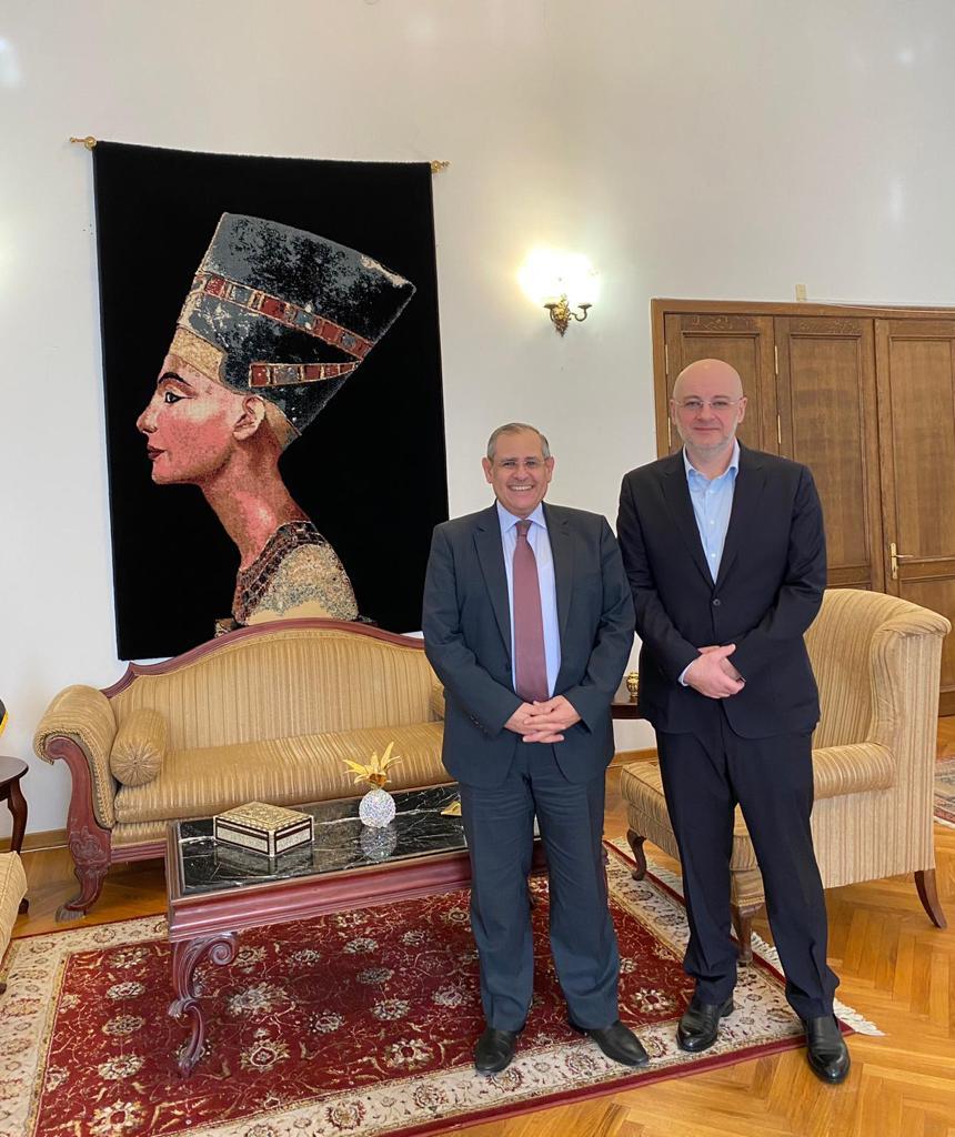 Meeting attendees (left to right): Ambassador of Egypt to Russia Ihab Nasr, NNIAT founder Ruslan Tokaev