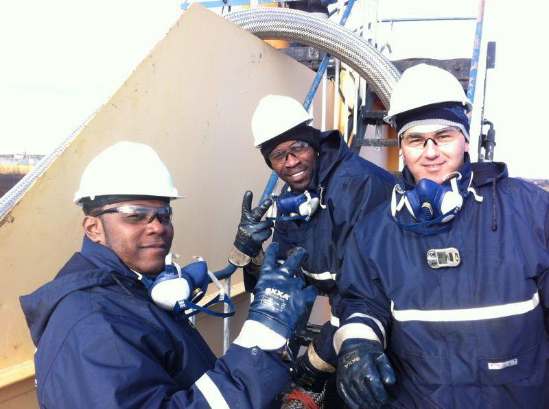 The Company’s specialists during tank cleaning works in the Netherlands